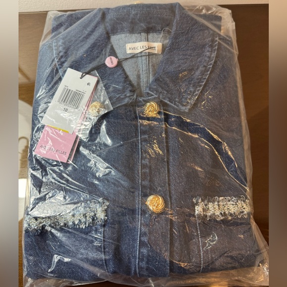 Avec Les Filles Navy Denim Mini Dress - Picture 6 of 9